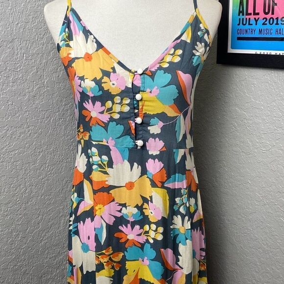 XIX PALMS northern lights anthem maxi dress floral XS hi lo hawaii - Picture 6 of 12